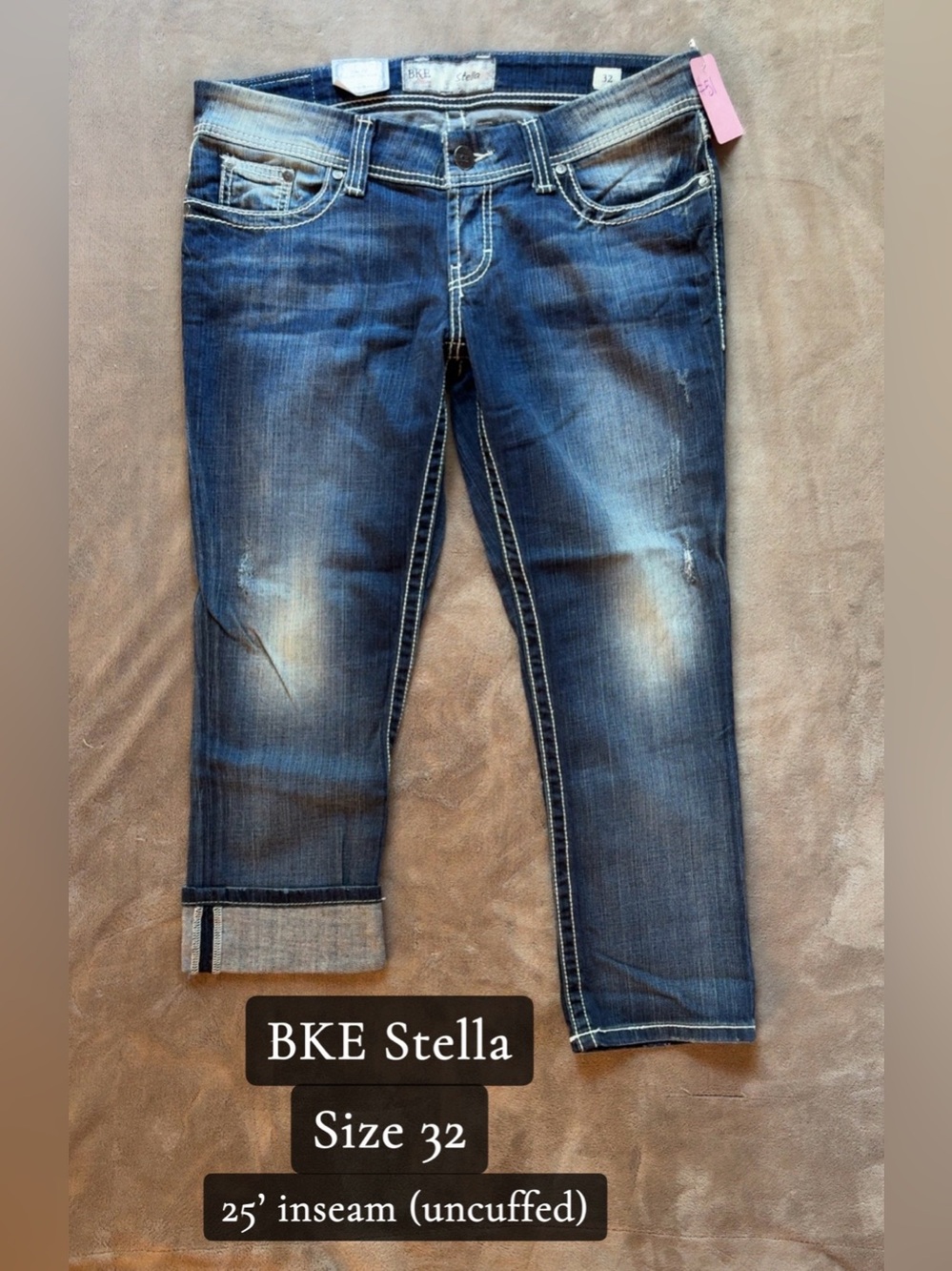 BKE Women's Indigo Washed Ankle Jeans